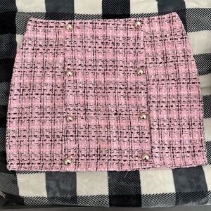 Pink Tweed Mini Skirt